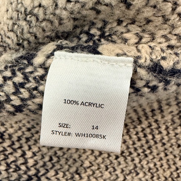 Woven Heart Southwestern Geometric Shawl Collar Cardigan Sweater Tribal Size 14 - Picture 8 of 8